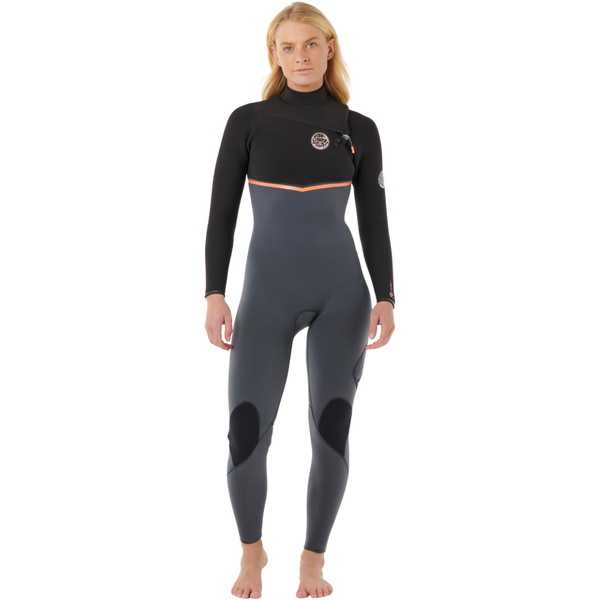 2026 Rip Curl Dame E-Bomb 3/2mm Chest Zip Våddragt 16RWFS -.. Charcoal